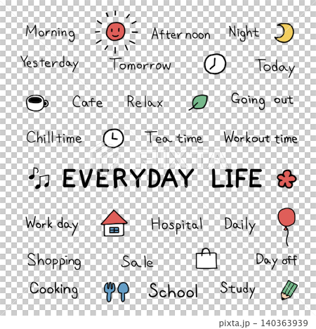 Simple and easy-to-use hand-drawn style lifestyle phrases and colorful emoji logos. Simple and easy-to-use hand-drawn style lifestyle phrases and colorful emoji logos. 140363939