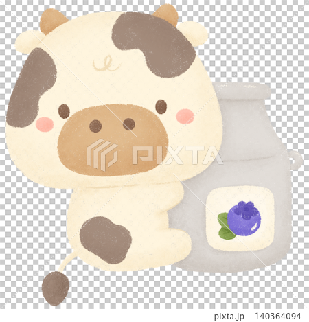 Cow and blueberries Cow and blueberries 140364094