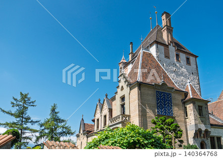 Castle of Lucens in Switzerland Architectural Heritage, Historical Landmark and Scenic Stone-F 140364768