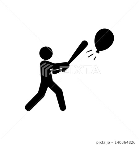 Person Hitting Water Balloon Icon Person Hitting Water Balloon Icon 140364826