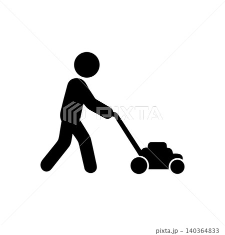 Mowing Lawn Grass Icon 140364833