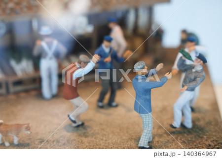April 25 2026 Historical Miniature Figures Performing Industrial Work Scene April 25 2026 Historical Miniature Figures Performing Industrial Work Scene 140364967