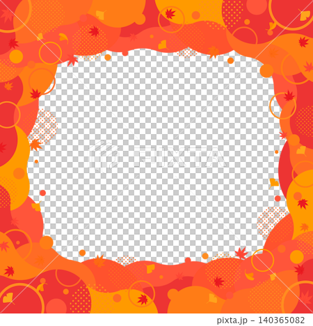 Pop-art abstract frame with autumn leaves 4_square Pop-art abstract frame with autumn leaves 4_square 140365082
