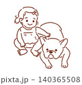 フレブルと子供　線画 140365508