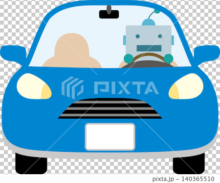 人工智慧機器人駕駛自動駕駛汽車的示意圖 140365510