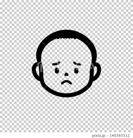 薄毛に悩む男性のシンプルアイコン 140365512