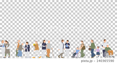 病院やクリニックを利用する人々の人物イラストセット 病院やクリニックを利用する人々の人物イラストセット 140365590