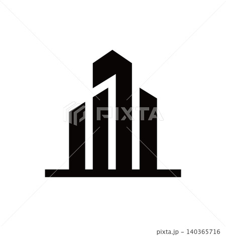 Modern Abstract Building Symbol 140365716