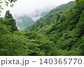 霧がかかる大山の山肌 140365770