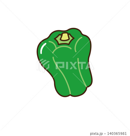 シンプルかわいいピーマンのベクターイラスト シンプルかわいいピーマンのベクターイラスト 140365981