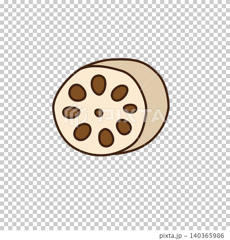 Simple and cute lotus root vector illustration 140365986