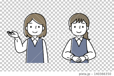 一組插圖,描繪了一位身穿制服的女性擔任導遊。 一組插圖,描繪了一位身穿制服的女性擔任導遊。 140366350