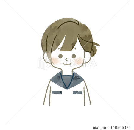 笑顔の女子学生-水彩 140366372
