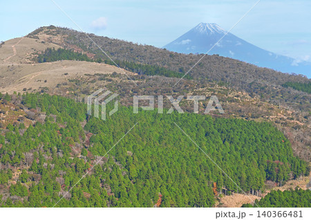 伊豆半島の伊豆山稜線歩道 風早峠の高台からの富士山の展望 伊豆半島の伊豆山稜線歩道 風早峠の高台からの富士山の展望 140366481
