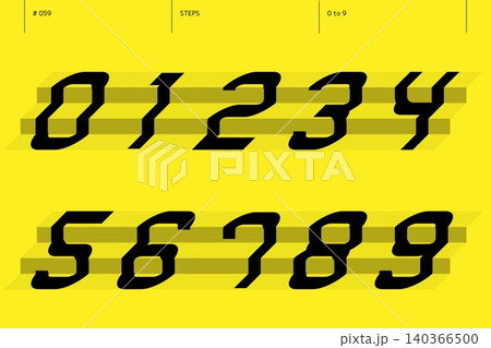 階段の0から9までの数字のセット_059 140366500