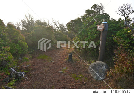 伊豆半島 伊豆山稜線歩道 朝の魂ノ山山頂 伊豆半島 伊豆山稜線歩道 朝の魂ノ山山頂 140366537