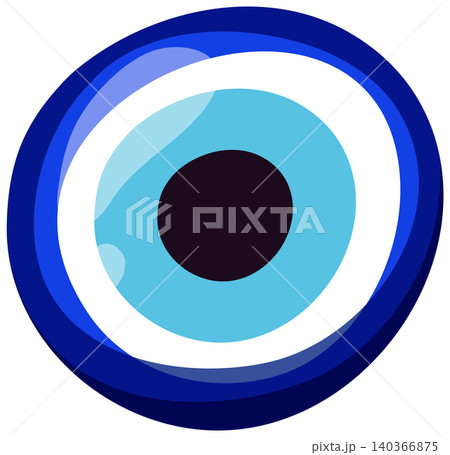 Blue Mediterranean Evil Eye Nazar Amulet Vector Illustration Blue Mediterranean Evil Eye Nazar Amulet Vector Illustration 140366875