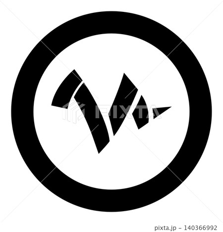 Vegetable peel leftover icon in circle round black color vector illustration image solid outline style Vegetable peel leftover icon in circle round black color vector illustration image solid outline style 140366992