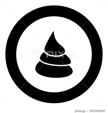 Cream swirl custard whipped icon in circle round black color vector illustration image solid outline style Cream swirl custard whipped icon in circle round black color vector illustration image solid outline style 140366997