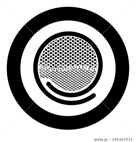 Sushi Japanese food icon in circle round black color vector illustration image solid outline style 140367015