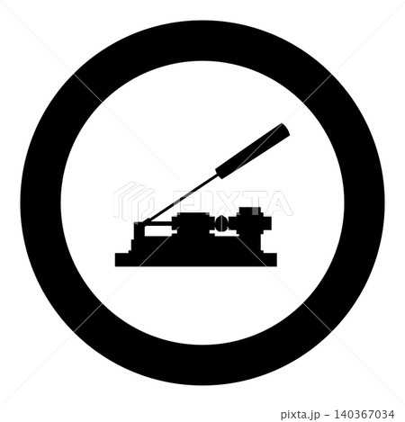 Nut cracker nutcracker icon in circle round black color vector illustration image solid outline style Nut cracker nutcracker icon in circle round black color vector illustration image solid outline style 140367034