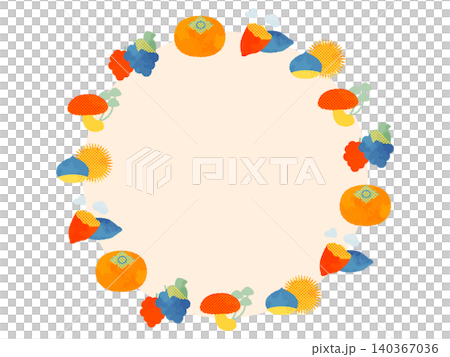 Autumn fruit circular frame Autumn fruit circular frame 140367036
