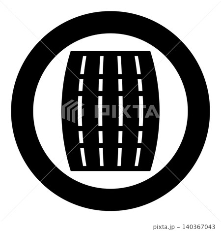 Barrel for wine brendy beer wine cask icon in circle round black color vector illustration image solid outline style Barrel for wine brendy beer wine cask icon in circle round black color vector illustration image solid outline style 140367043