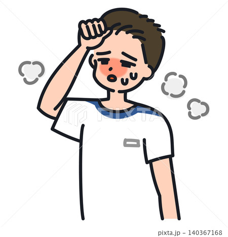 熱中症になりそうな男子中高生のイラスト 140367168