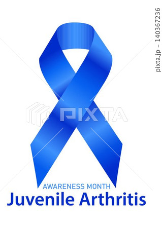Juvenile Arthritis Awareness Month. Blue ribbon symbol of Juvenile Arthritis Awareness Month banner. For banner, poster, card, backJuvenile Arthritis Awareness Month. Blue ground. Vector illustration. 140367236
