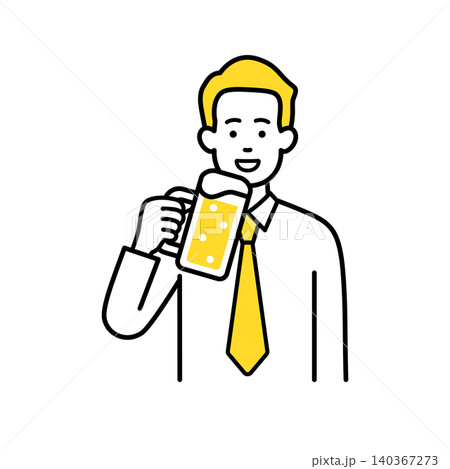 ビールで乾杯する若い男性会社員 140367273