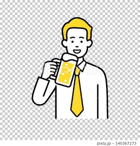 ビールで乾杯する若い男性会社員 140367273