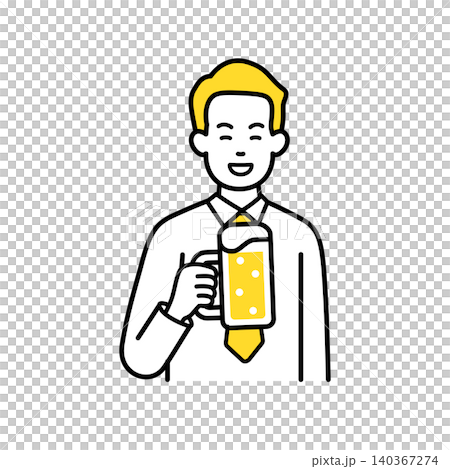 ビールで乾杯する若い男性会社員 140367274