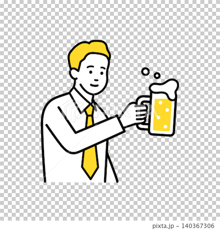 乾杯する若い会社員の男性 乾杯する若い会社員の男性 140367306