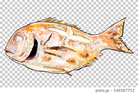 Grilled sea bream (watercolor style illustration) 140367752