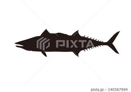 海水魚イラスト サワラのシルエットイラスト 海水魚イラスト サワラのシルエットイラスト 140367994