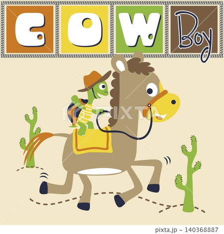 funny turtle riding horse, vector cartoon illustration funny turtle riding horse, vector cartoon illustration 140368887