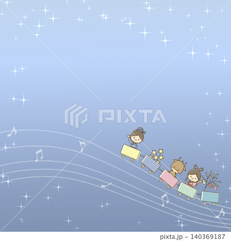 列車に乗る織姫と彦星の背景 列車に乗る織姫と彦星の背景 140369187