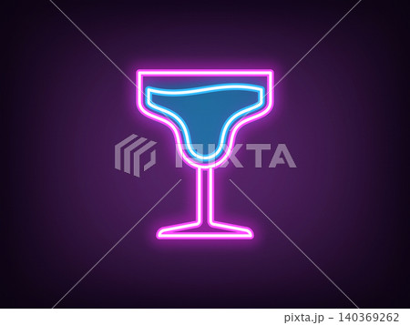 Outline neon cocktail, magenta blue. Neon cocktail glass with beverage, alcohol drinks menu. Margarita cocktail, drinks bar, relax party, alcohol beverage, cheer and vacation. Vector Outline neon cocktail, magenta blue. Neon cocktail glass with beverage, alcohol drinks menu. Margarita cocktail, drinks bar, relax party, alcohol beverage, cheer and vacation. Vector 140369262