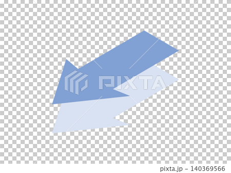 [透明背景] 指向左下角的陰影箭頭設計（藍色） 140369566