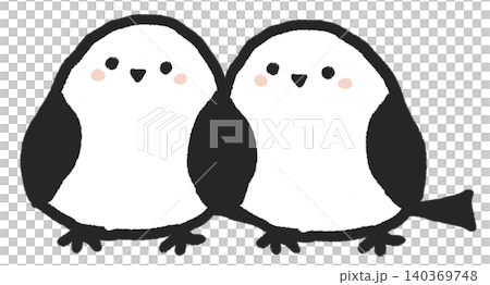 Hand-drawn illustration of long-tailed tit Hand-drawn illustration of long-tailed tit 140369748