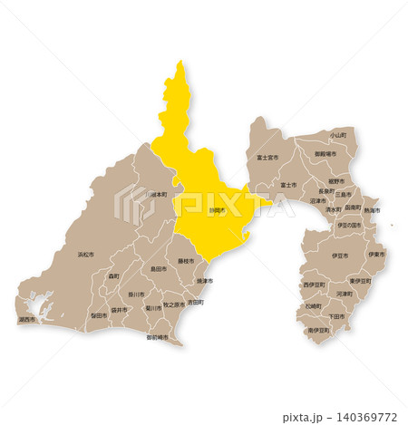 静岡県と静岡市の地図 静岡県と静岡市の地図 140369772