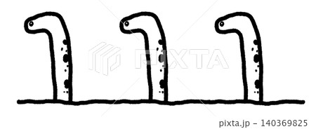 チンアナゴの手描きイラスト 140369825
