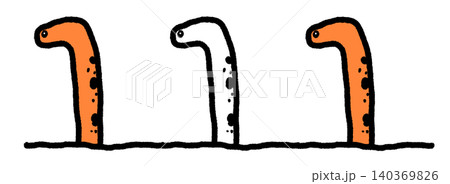 チンアナゴの手描きイラスト 140369826