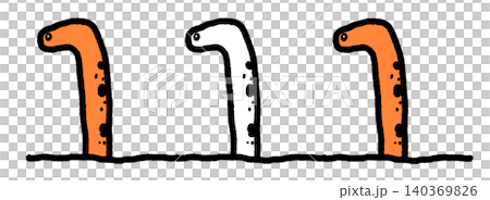 チンアナゴの手描きイラスト 140369826