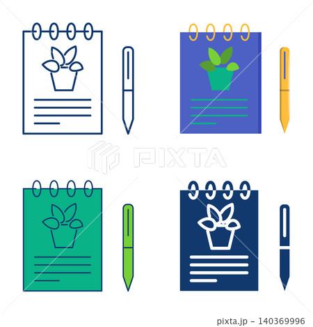 Plant observation journal icon set 140369996