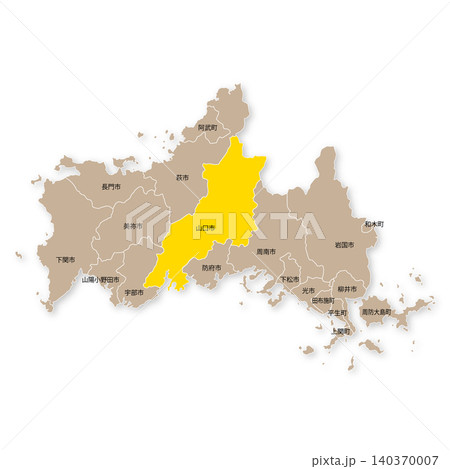 山口県と山口市の地図 140370007