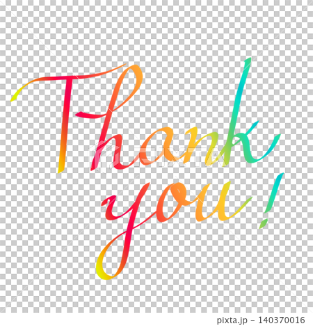 カリグラフィ風のカラフルな手書き文字 Thank you カリグラフィ風のカラフルな手書き文字 Thank you 140370016