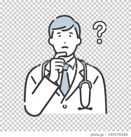 A young male doctor thinking A young male doctor thinking 140370180