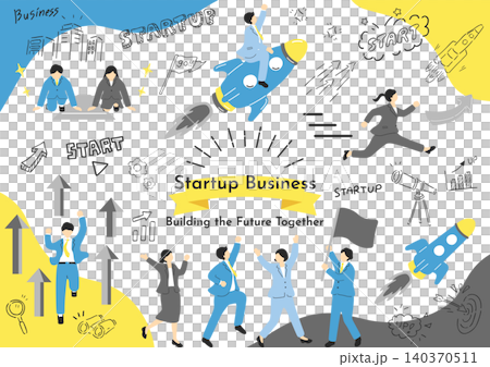 Business professionals working at startups Business professionals working at startups 140370511