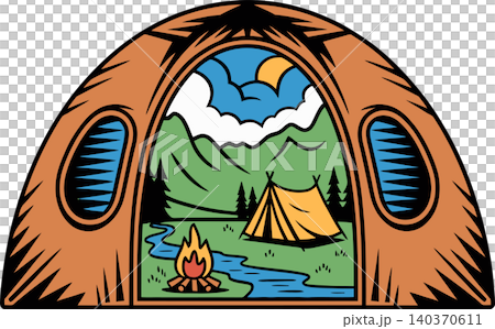 camping, tent, vector 140370611